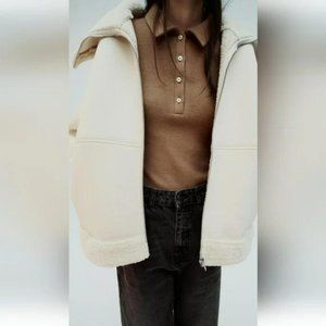 ZARA SCUBA EFFECT DOUBLE FACED JACKET